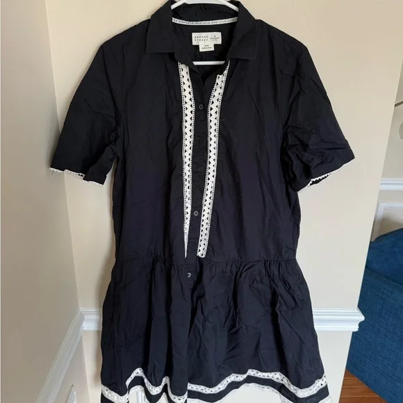 Victorian Romantic Black and White Lace Kate Spade & Broome Street Mini Dress - Picture 2 of 11